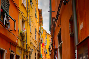 Fototapeta na wymiar It's Street of Porto Venere, Italy. Porto Venere and the villages of Cinque Terre are the UNESCO World Heritage Site.