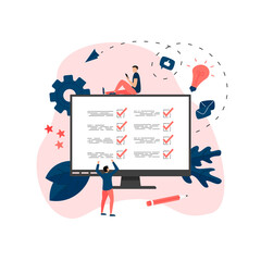 Online action plan concept with businessman. Business, time management and personal organizing concept	
