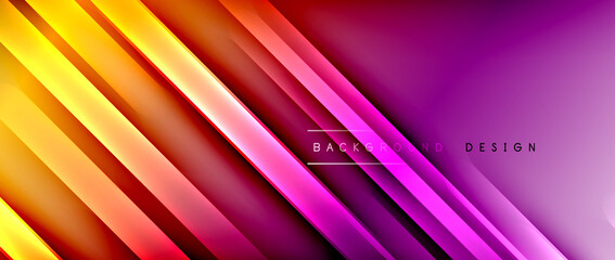 Bright gradient neon lines abstract background