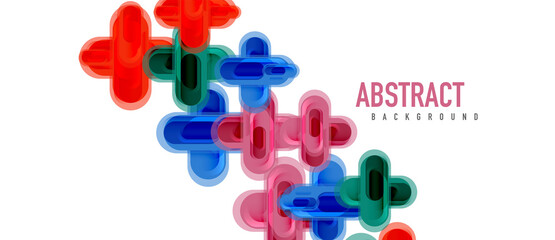 Modern vector glass cross shape abstract technology background for cover, placard, poster, banner or flyer