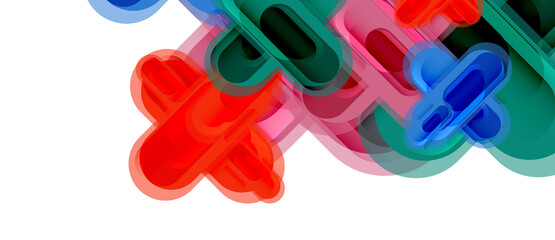 Naklejka premium Modern vector glass cross shape abstract technology background for cover, placard, poster, banner or flyer