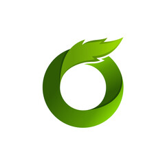 letter o with leaves vector