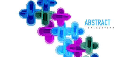 Modern vector glass cross shape abstract technology background for cover, placard, poster, banner or flyer