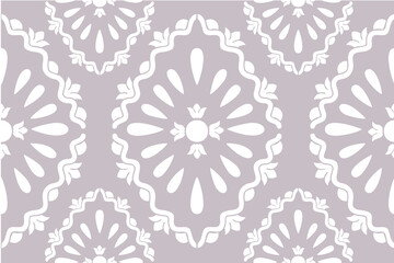 Flower damask ornate seamless pattern. Vector surface design for fabric, apparel textile, book, interior, wallpaper background