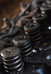Close up Old valve springs