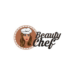 chef women design isolated on white background,Lady Chef Logo Template Design Vector