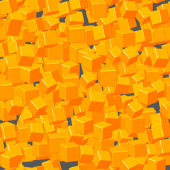 Gold Cubes Seamless Pattern on Black