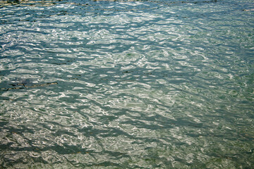 bright turquoise sea waves closeup