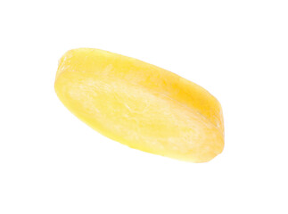 Slice of raw yellow carrot isolated on white