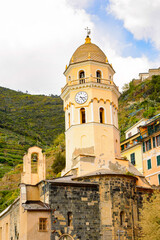 Fototapeta na wymiar It's Architecture of Vernazza (Vulnetia), a small town in province of La Spezia, Liguria, Italy. It's one of the lands of Cinque Terre, UNESCO World Heritage Sit