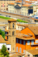 It's View from the Michelangelo square on the Historic Centre of Florence, Italy. UNESCO World...