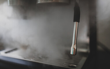 Coffee Machine Steamer wand with steam around the home espresso machine
