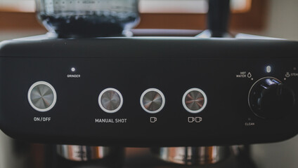 Black Edition Home Espresso Machine with eluminated buttons