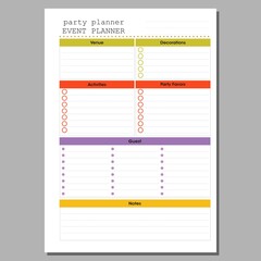 Party Planner Page