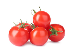 Tasty fresh raw tomatoes isolated on white