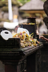 Bali, Indonesia - February, 2020: Holy spring water in temple pura Tirtha Empul inTampak, one of Bali's most important temples, Indonesia