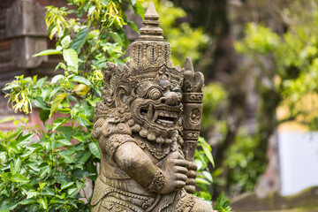 Bali, Indonesia - February, 2020: Holy spring water in temple pura Tirtha Empul inTampak, one of Bali's most important temples, Indonesia