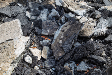excavator loader machine at demolition construction site
