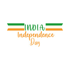 happy independence day india, calligraphy flag color national flat style icon