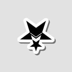 Star sticker logo isolated on gray background