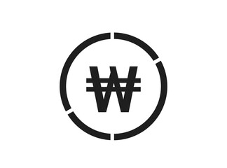 south korean won icon. finance infographic design element