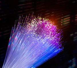 abstract background of fiber optic network cables