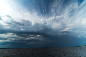 storm clouds over the river Volga
