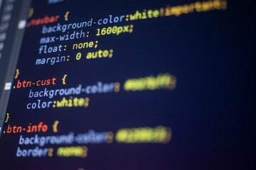 CSS stylesheet on a screen, programming concept