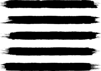 Grunge Paint Roller . Vector brush Stroke . Distressed banner . Black stripes isolated. paintbrush collection . Modern Textured shape . Dry border in Black . Bulge lines