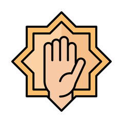 eid mubarak islamic religious prayer line and fill icon