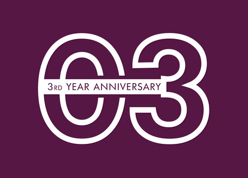 03 years anniversary image vector, 03rd anniversary celebration logotype 