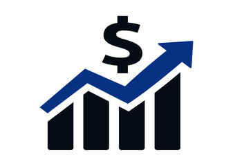Obraz premium Dollar Graph with Arrow , Growth Investment Money Report icon