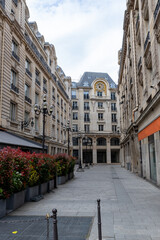 Courtyard in Paris surrounded with historic houses