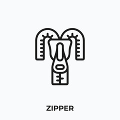 zipper icon vector. zipper sign symbol.