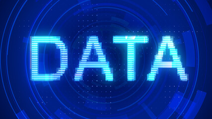 Data network Internet Mobile icon technology blue background. Abstract digital machine learning with digital future design concept. 