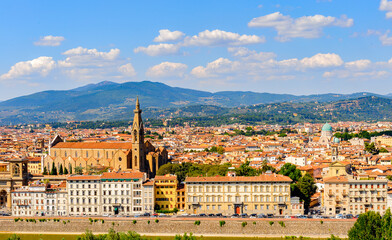 Fototapeta na wymiar Touristic historic centre of Florence, Italy