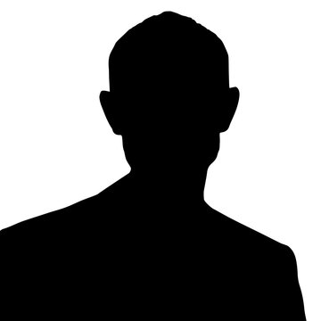 Man silhouette portrait. Vector illustration of realistic unknown male silhouette profile. Male avatar picture.