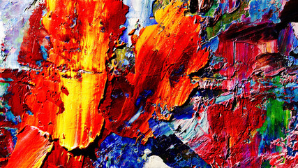 Colorful abstract background wallpaper. Modern motif visual art.  Mixtures of oil paint. Trendy...