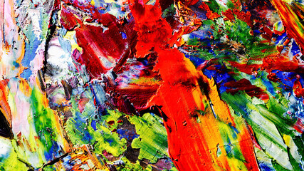 Colorful abstract background wallpaper. Modern motif visual art.  Mixtures of oil paint. Trendy...