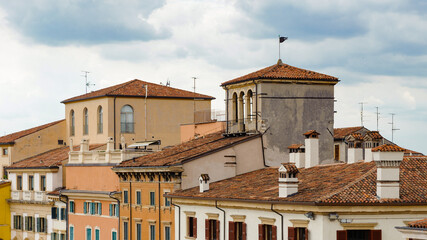It's Panorama of the roof tops of Verona, Italy. City of Verona is a UNESCO World Heritage site