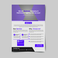 A4 Corporate Business Flyer Template With Purple Color