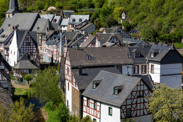 Fototapeta na wymiar Scenic view on half-timbered houses in the village Monreal
