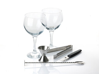 set cóctel sobre fondo blanco. cocktail set on white background