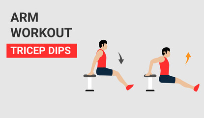 Fitness icon. tricep dips