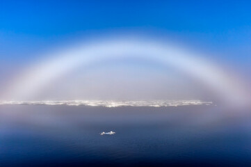 White Rainbow over the ice, Arctic Ocean 81°North, Svalbard archipelago, Norway, Europe © Gabrielle