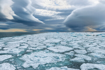Pack ice, Bjornsundet, Spitsbergen Island, Svalbard archipelago, Norway © Gabrielle