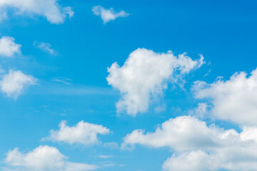 Blue sky and white clouds.Background copy space for your text notes