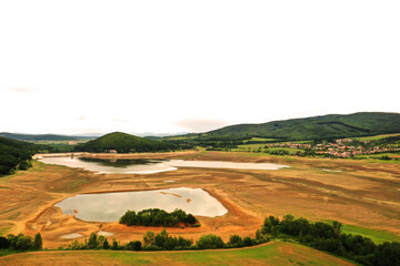 Aerial view of the Ruzina reservoir in Slovakia