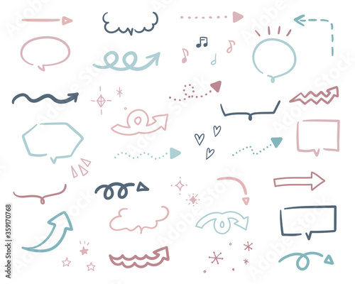 Leinwandbilder 手書きの矢印のイラストのセット シンプル かわいい おしゃれ Yugoro