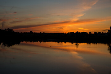 sunset over the river